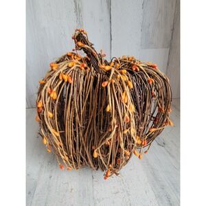 Halloween fall branch woven pumpkin home decor prop grapevine unique